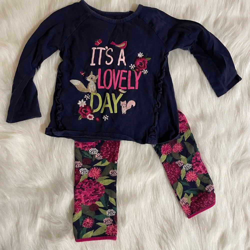 Vintage Gymboree Navy and Pink Set size 2T